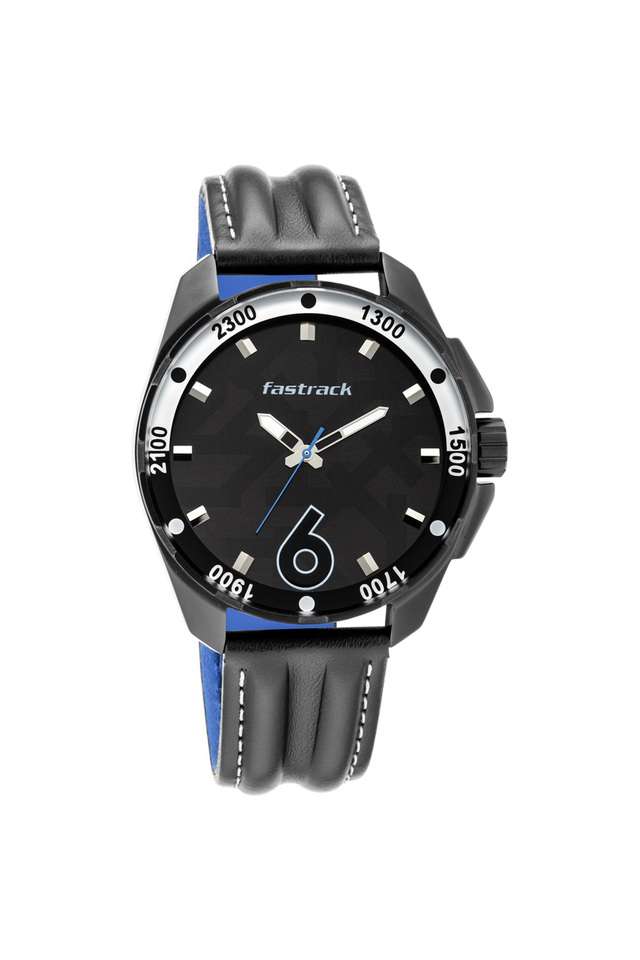 Mens-Black-Dial-Analogue-Watch