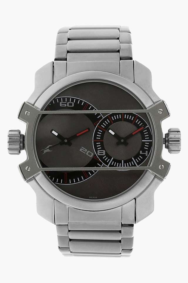 Mens-Grey-Dial-Stainless-Steel-Strap-Watch