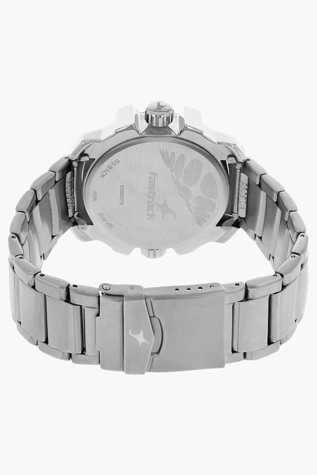 Mens-Grey-Dial-Stainless-Steel-Strap-Watch