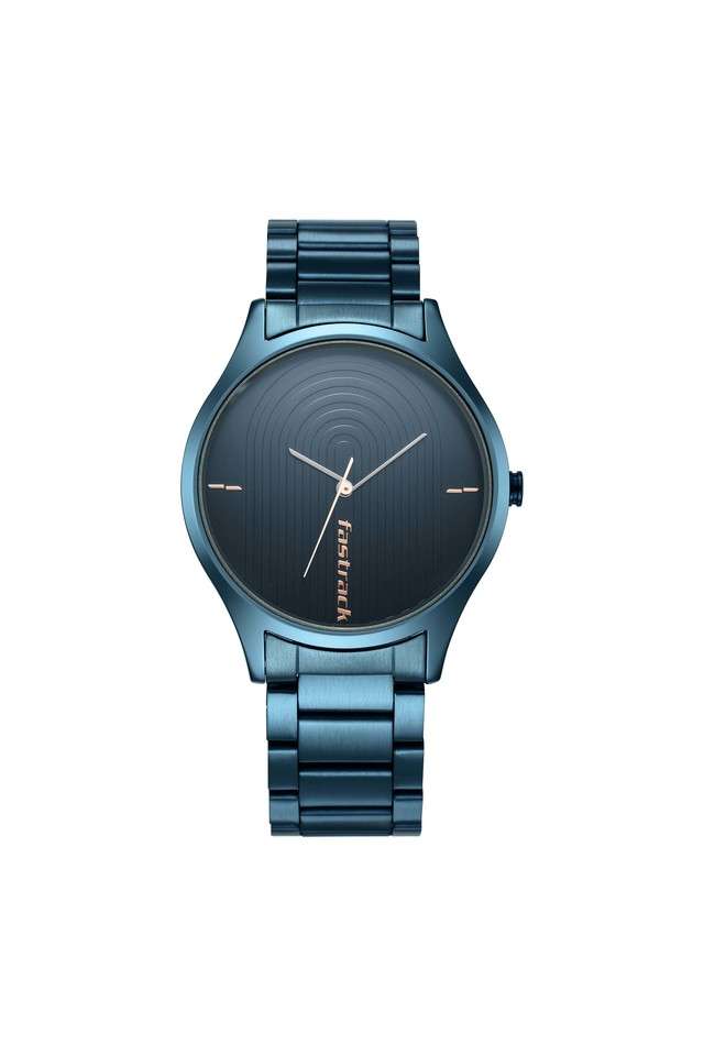 Mens-40.70-x-48.30-x-8.15-mm-Style-Up-1.0-Blue-Dial-Stainless-Steel-Analog-Watch
