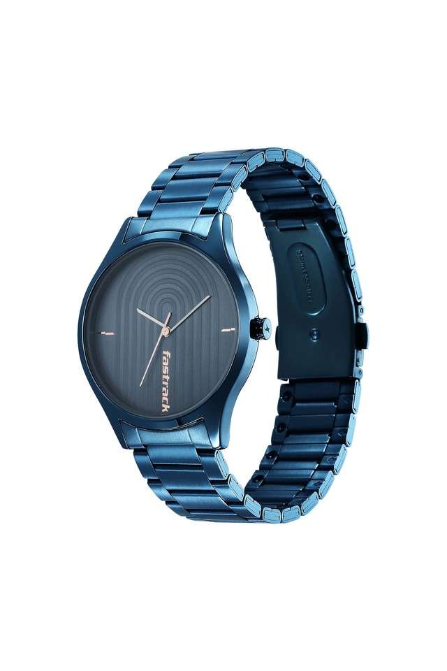 Mens-40.70-x-48.30-x-8.15-mm-Style-Up-1.0-Blue-Dial-Stainless-Steel-Analog-Watch