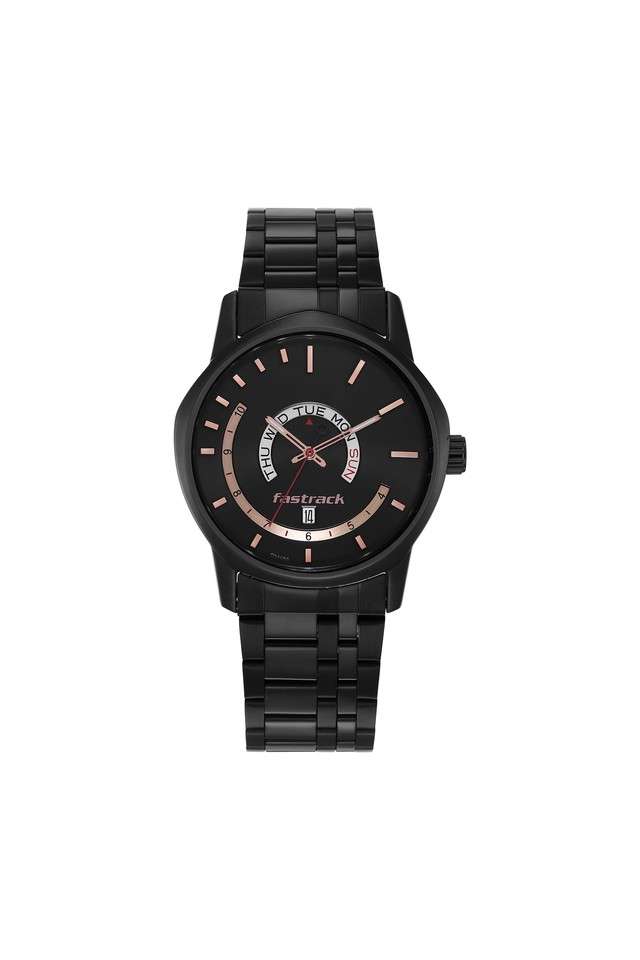 Mens-32.20-mm-Exuberant-Black-Dial-Metal-Analog-Watch