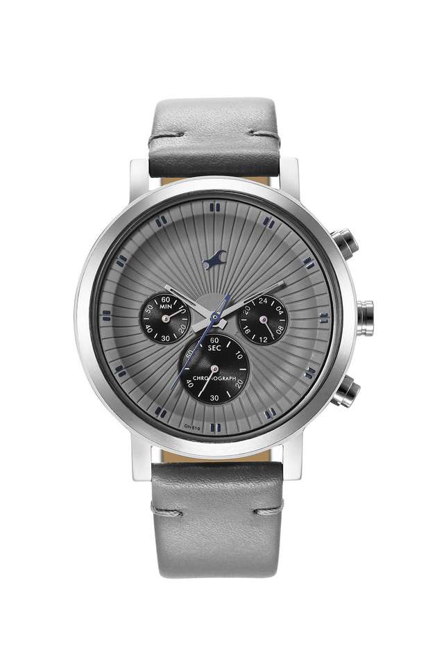 Kronos-43-x-49.7-x-10-mm-Grey-Dial-Leather-Chronograph-Watch-For-Men---3287SL05