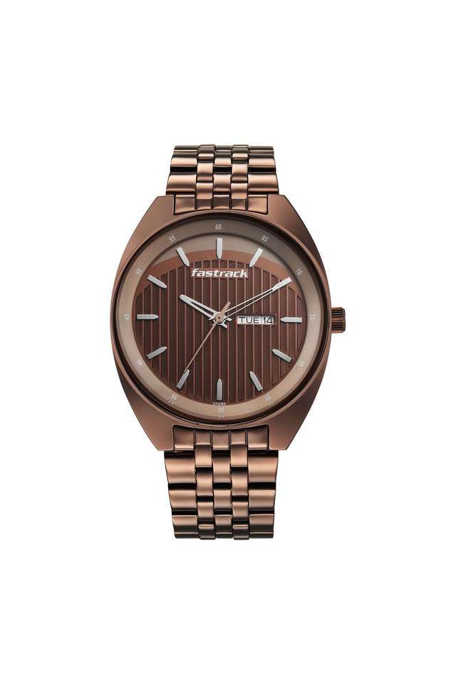 Snob-X-Quartz-Brown-Dial-Metal-Analog-Watch-for-Men