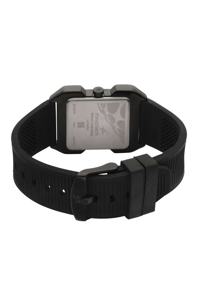 Black-Dial-Stainless-Steel-Strap-Analogue-Watch-for-Unisex---1474NP01