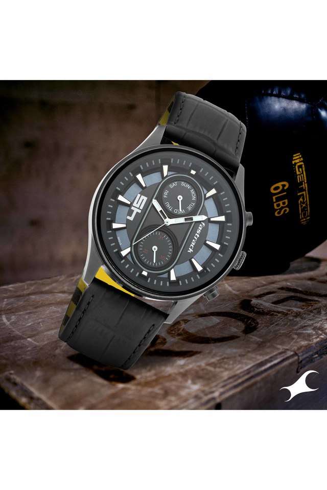 Mens-FastFit-Black-Dial-Leather-Analogue-Watch---3224NL01