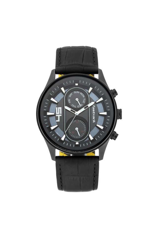 Mens-FastFit-Black-Dial-Leather-Analogue-Watch---3224NL01