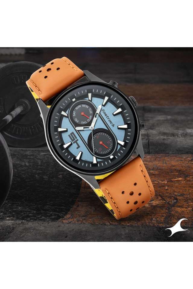 Mens-FastFit-Blue-Dial-Leather-Analogue-Watch---3224NL02
