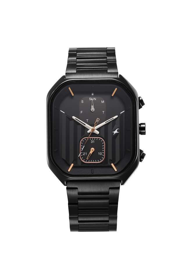 Fleek-I-38-x-45.5-x-11.3-mm-Black-Dial-Stainless-Steel-Analogue-Watch-For-Men---3270NM01