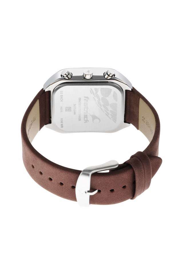 Mens-38-mm-After-Dark-Brown-Dial-Suede-Leather-Analog-Watch---3270SL01