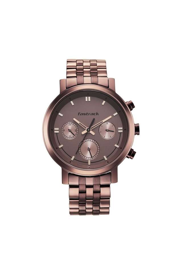 Mens-43-mm-Tick-Tock-1.0-Brown-Dial-Sheet-Metal-Analog-Watch---3287QM01