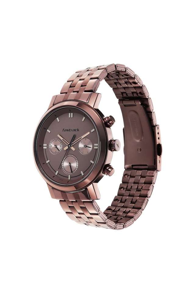 Mens-43-mm-Tick-Tock-1.0-Brown-Dial-Sheet-Metal-Analog-Watch---3287QM01