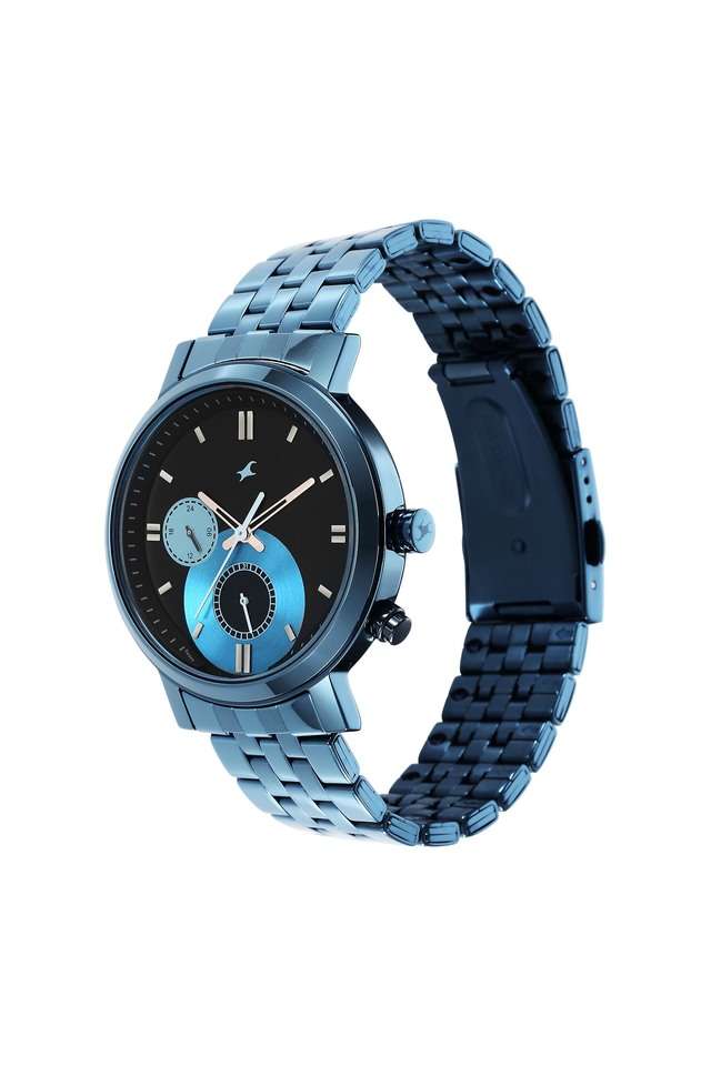 Mens-43-mm-Tick-Tock-1.0-Black-Dial-Sheet-Metal-Analog-Watch---3287QM02