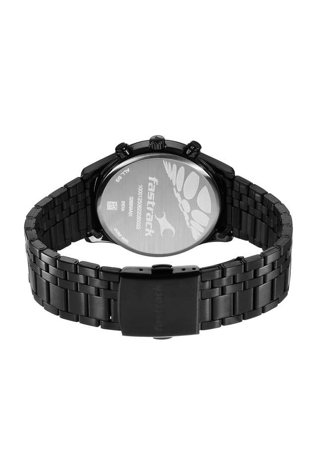 Mens-42.5-x-49.7-x-11.15-Opulence-Black-Dial-Stainless-Steel-Band-Analog-Watch---3288NM01