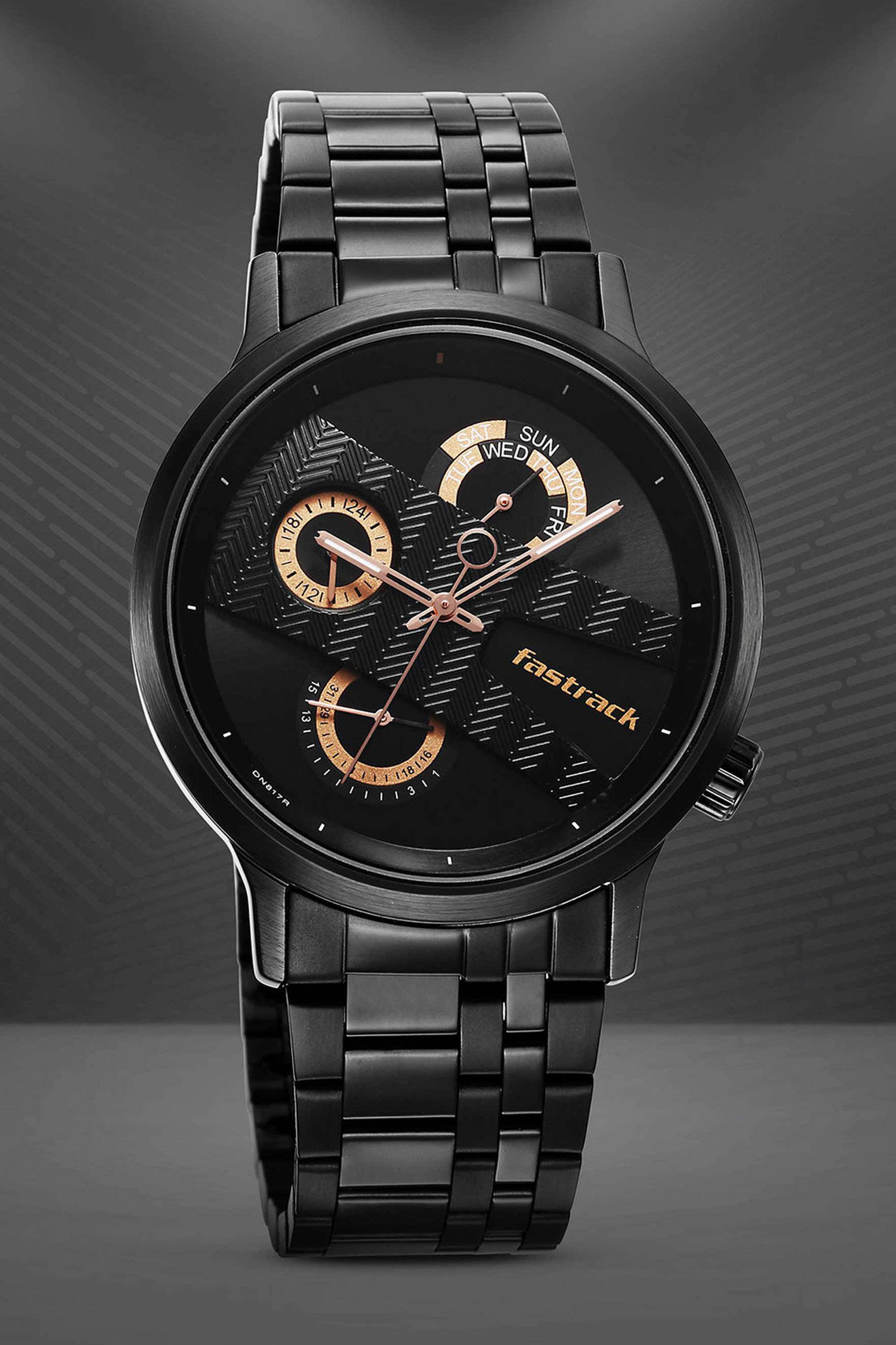 Exuberant-Men-s-43-mm-Analogue-Quartz-Watch---Blue-Dial-with-Blue-Stainless-Steel-Strap-(NT3301QM02)