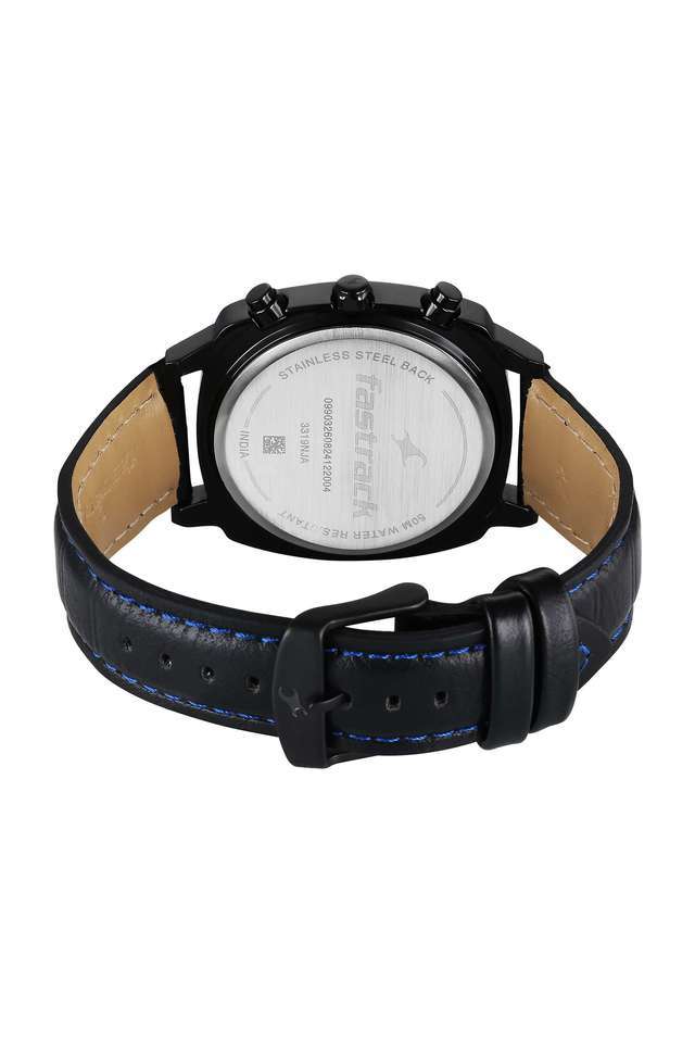 Kronos-2-51.6-mm-Leather-Black-Dial-Analogue-Wrist-Watch-For-Men---3319NL02