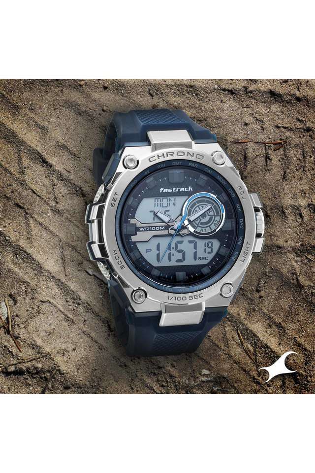 Mens-Mean-Machines-Black-Dial-Silicone-Analogue-Digital-Watch---38055PP01