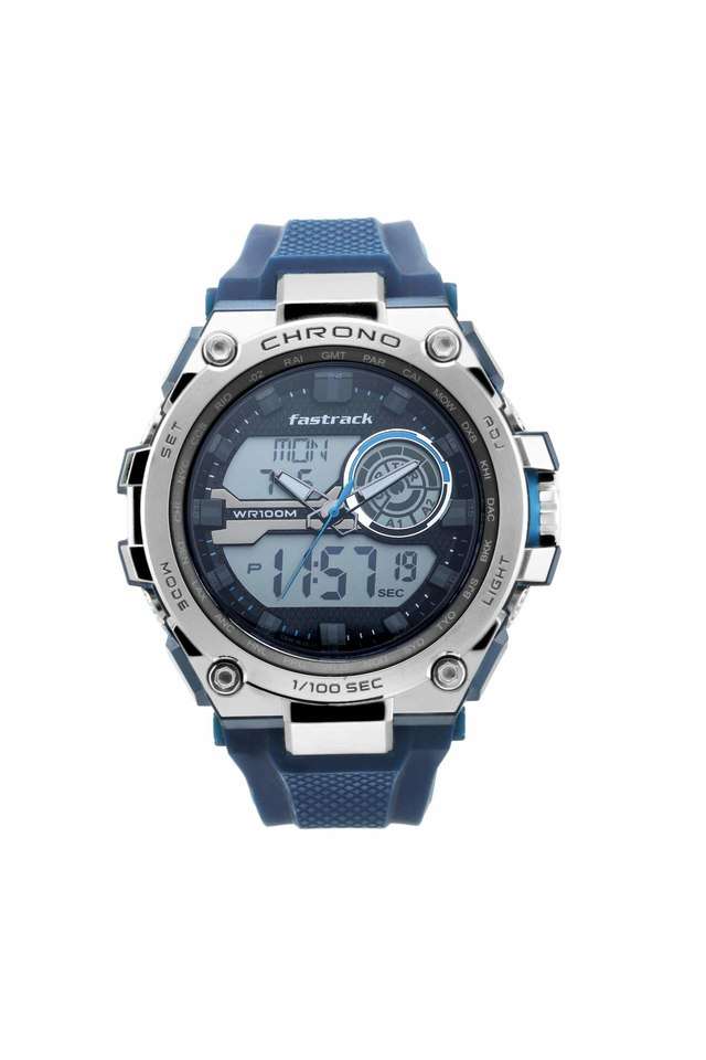 Mens-Mean-Machines-Black-Dial-Silicone-Analogue-Digital-Watch---38055PP01