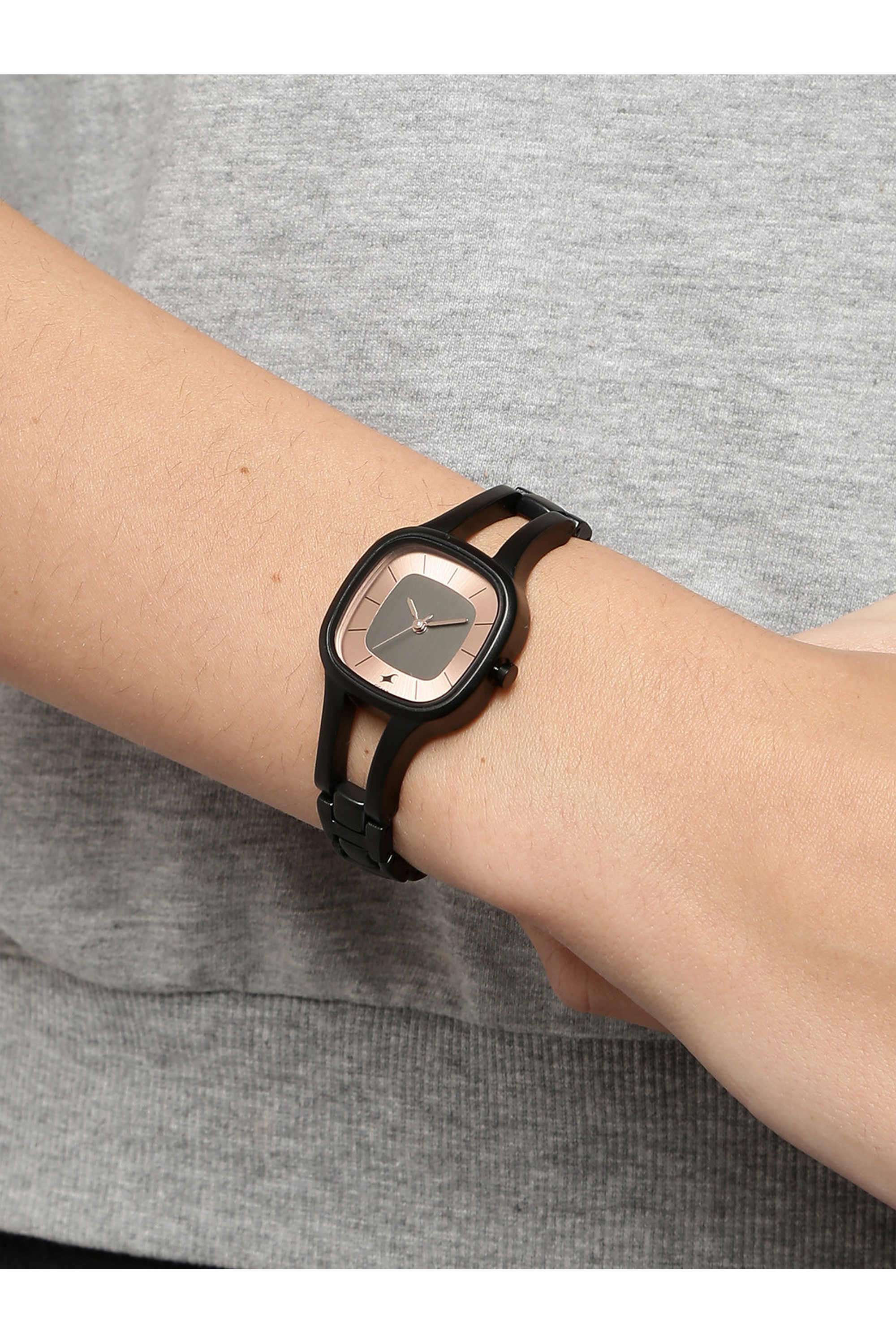 28.2-mm-Analogue-Quartz-Watch-For-Girls---Multicolour-Dial-with-Black-Metal-Strap-(NT6147NM01)