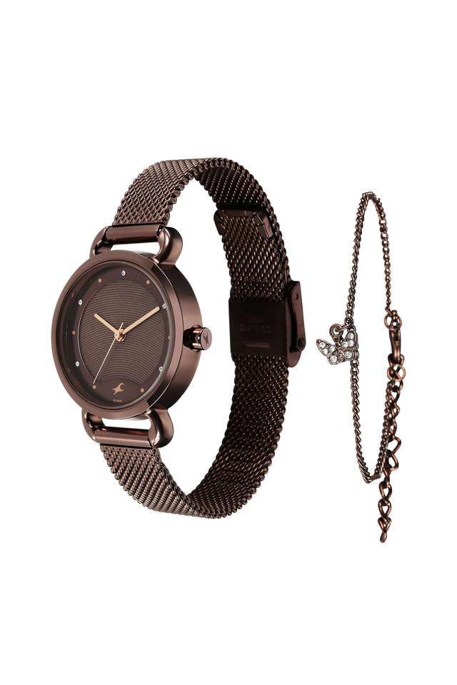 Pulse-II-30-mm-Brown-Dial-Stainless-steel-Analogue-Watch-For-Women---6221QM01F