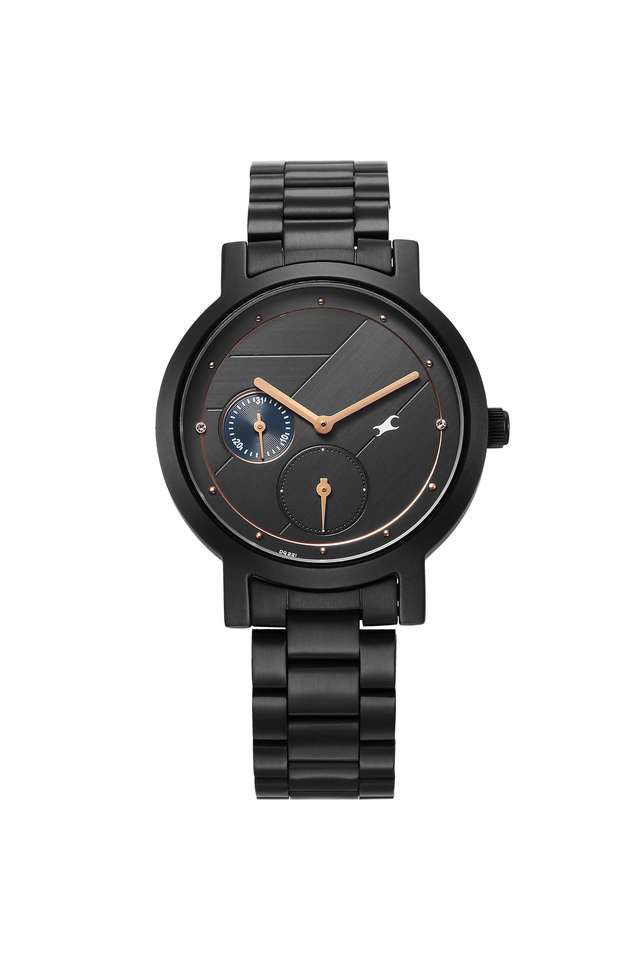 Tik-Tock-4-42.6-mm-Black-Dial-Stainless-Steel-Strap-Analogue-Watch-For-Girls---6225NM01