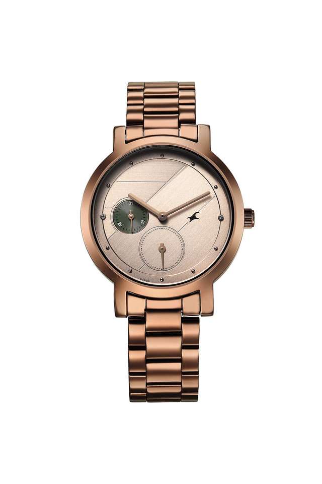 Tik-Tock-4-42.6-mm-Beige-Dial-Stainless-Steel-Strap-Analogue-Watch-For-Girls---6225QM01