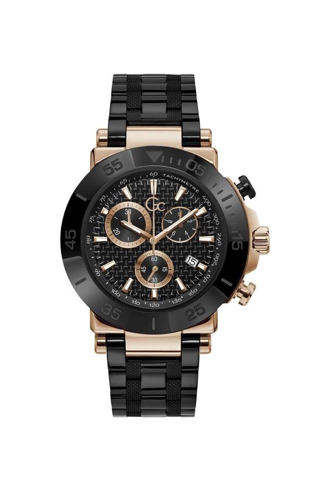 Gc-One-Men-s-44-mm-Quartz-Chronograph-Watch---Black-Dial-With-Black-Stainless-Steel-Strap-(Y70002G2MF)