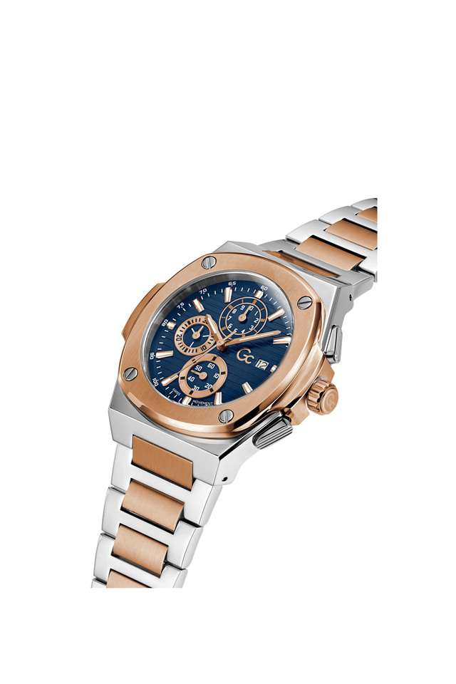 Mens-44-mm-Blue-Dial-Stainless-Steel-Analog-Watch