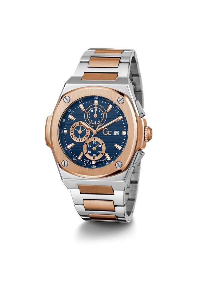 Buy GC NoColour Mens 44 mm Blue Dial Stainless Steel Analog Watch