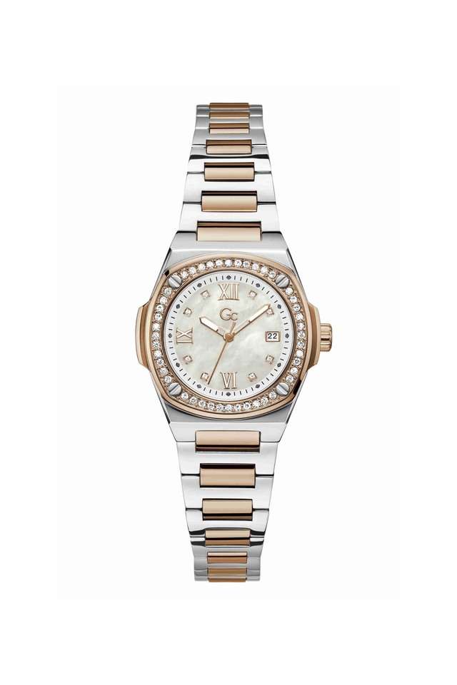 Gc-Coussin-Shape-Mini-Women-s-30-mm-Quartz-Analog-Watch---Mother-Of-Pearl-Dial-With-Silver-Stainless-Steel-Strap-(Z12003L1MF)