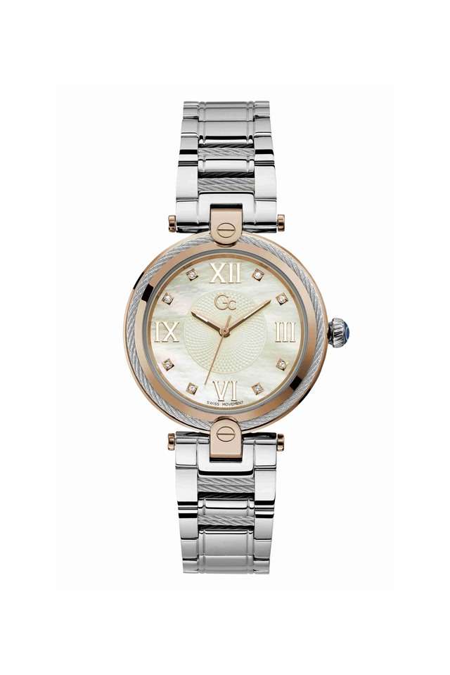 Gc-Fusion-Cable-Women-s-36-mm-Quartz-Analog-Watch---Mother-of-Pearl-Dial-With-Silver-Stainless-Steel-Strap-(Z15002L1MF)