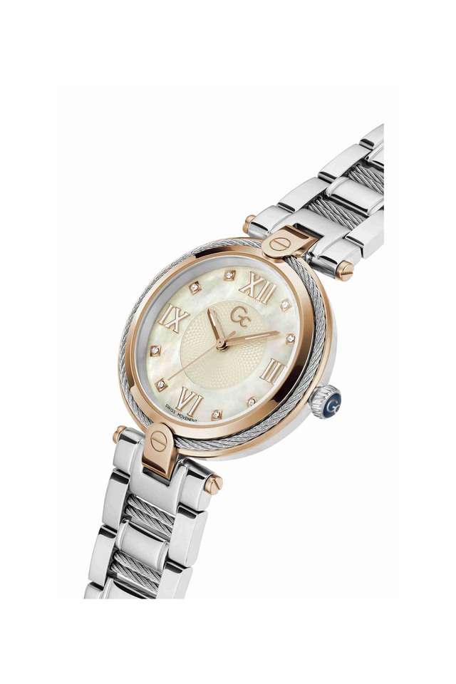 Gc-Fusion-Cable-Women-s-36-mm-Quartz-Analog-Watch---Mother-of-Pearl-Dial-With-Silver-Stainless-Steel-Strap-(Z15002L1MF)