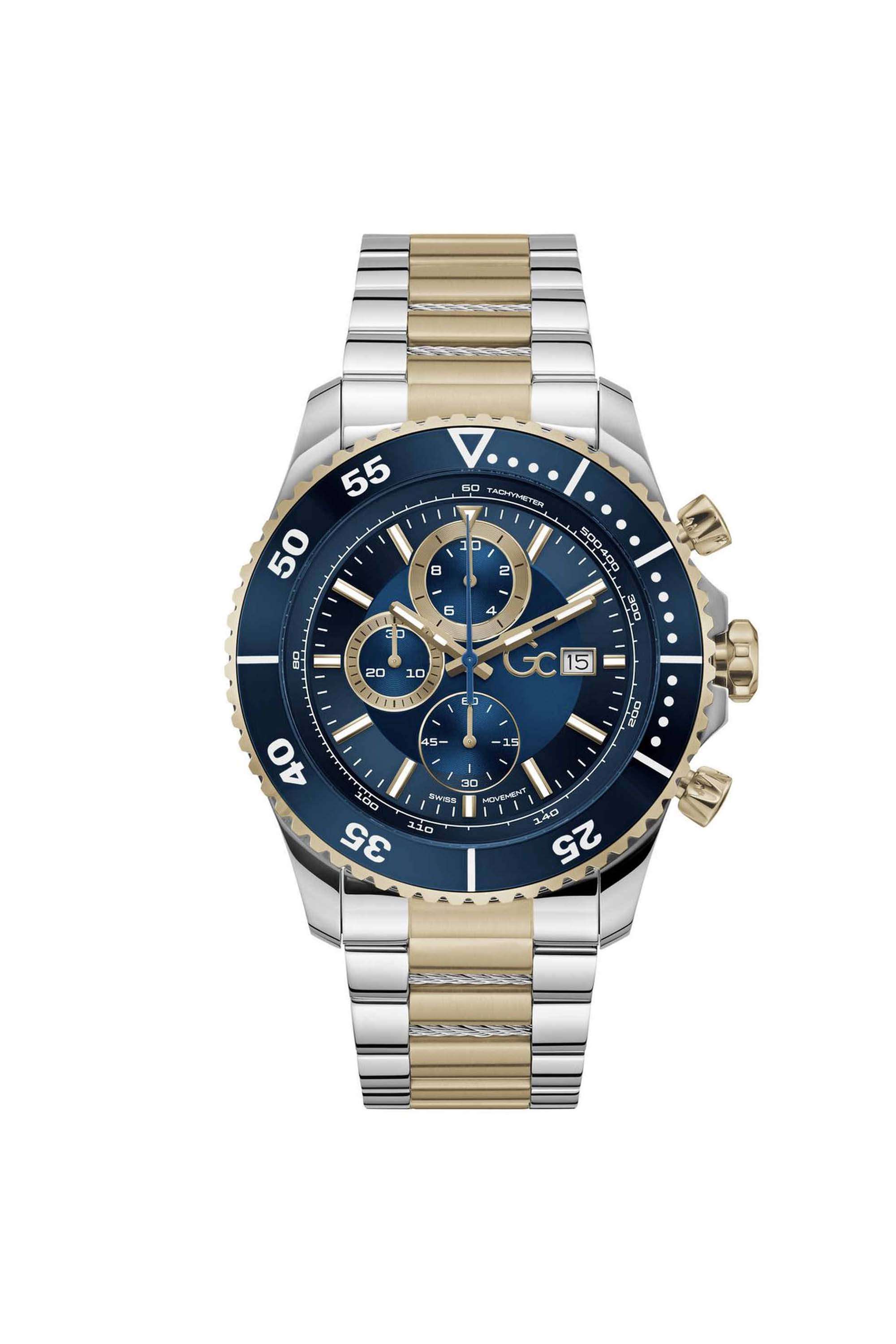 Speedracer-44-mm-Chronograph-Quartz-Watch-For-Men-s---Blue-Dial-with-Two-Tone-Stainless-Steel-Strap-(Z51007G7)