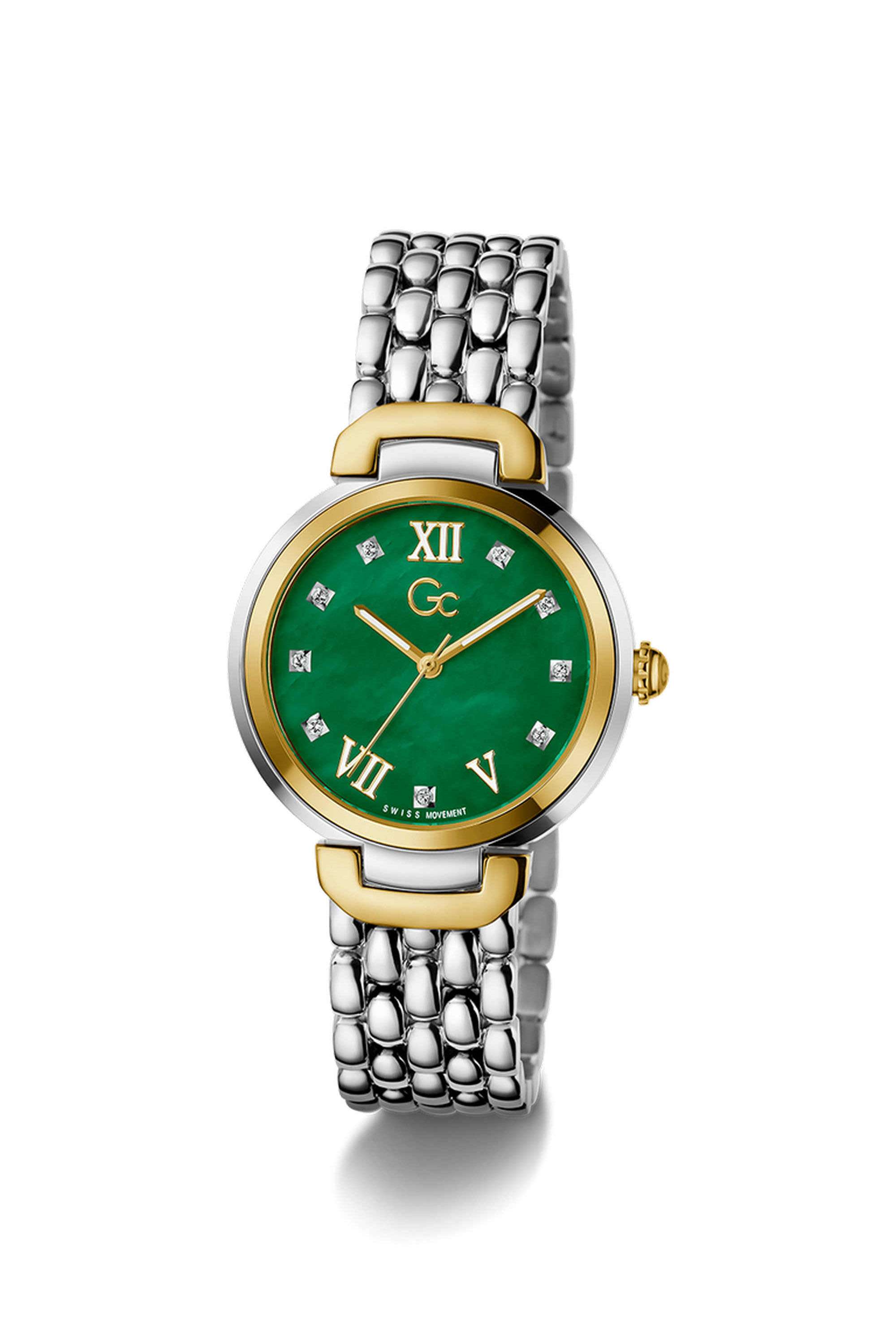 Allure-34-mm-Analogue-Quartz-Watch-For-Men-s---Green-Dial-with-Two-Tone-Stainless-Steel-Strap-(Z64002L1)