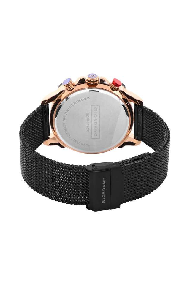 Buy Giordano NoColour Quartz 45 mm Black Dial Mesh Metal Analog