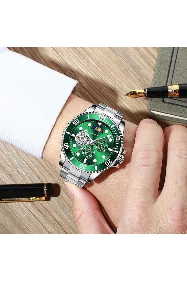Buy Giordano NoColour 43 mm Green Dial Stainless Steel Analogue