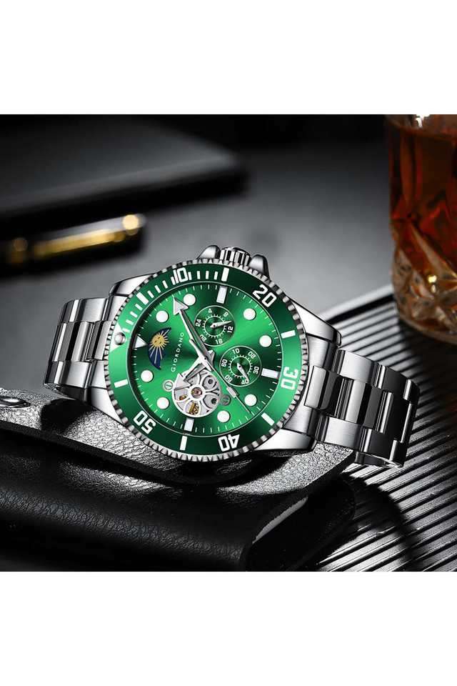 Buy Giordano NoColour 43 mm Green Dial Stainless Steel Analogue