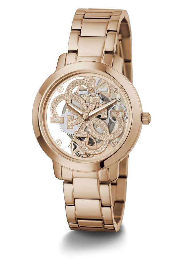 Womens-36-mm-Quattro-Clear-Rose-Gold-Dial-Stainless-Steel-Analog-Watch---GW0292L2
