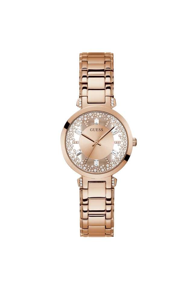 Buy GUESS NoColour Womens 16 mm Crystal Clear Rose Gold Dial