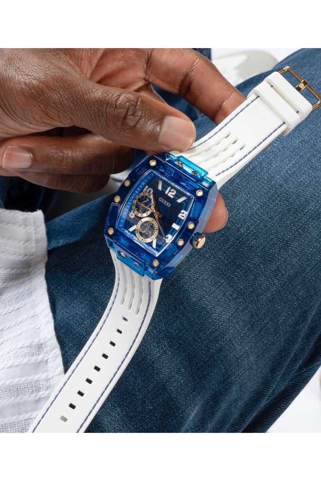 Buy GUESS blue PHOENIX Men's Watch with Blue case & Silicone Strap