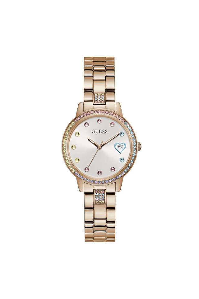 Three-Of-Hearts-34-mm-White-Stainless-Steel-Analogue-Watch-For-Women---GW0657L3