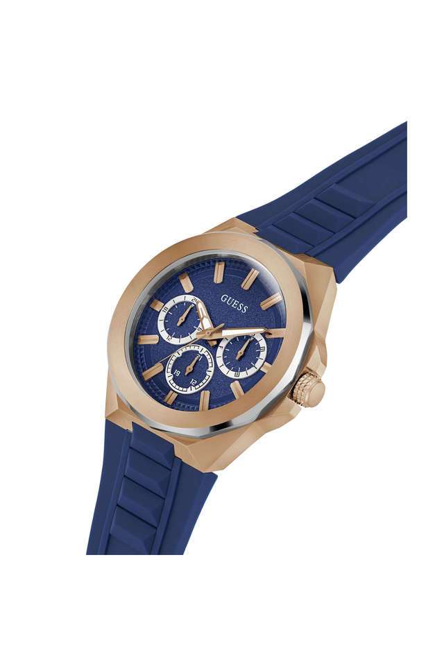 Buy GUESS NoColour Dashboard 46 mm Blue Dial Silicone Analogue