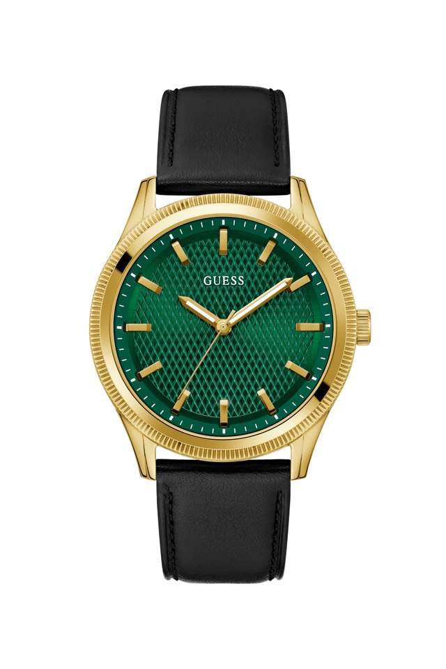 Dress-44-mm-Green-Dial-Genuine-Leather-Analogue-Wrist-Watch-for-Men---GW0846G1