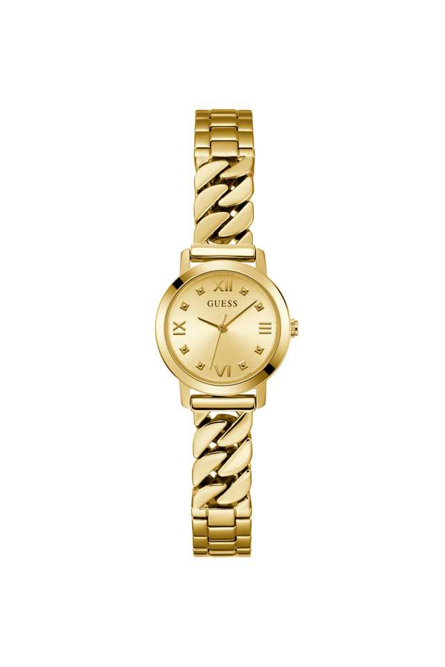 Bejeweled-25-mm-Yellow-Dial-Stainless-Steel-Analogue-Wrist-Watch-for-Women---GW0867L2