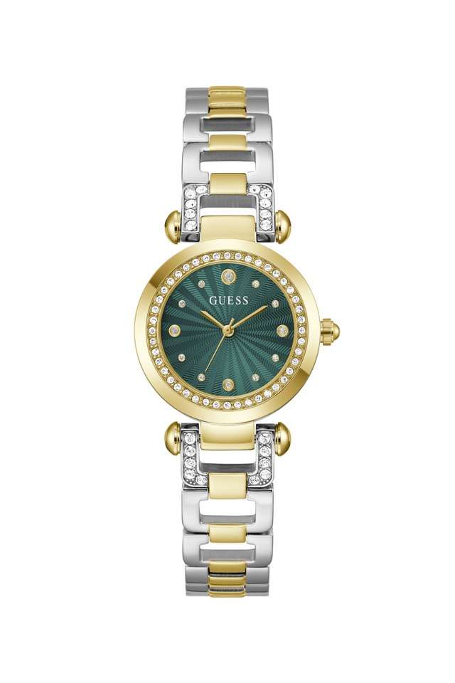 Bejeweled-30-mm-Green-Dial-Stainless-Steel-Analogue-Wrist-Watch-for-Women---GW0869L1