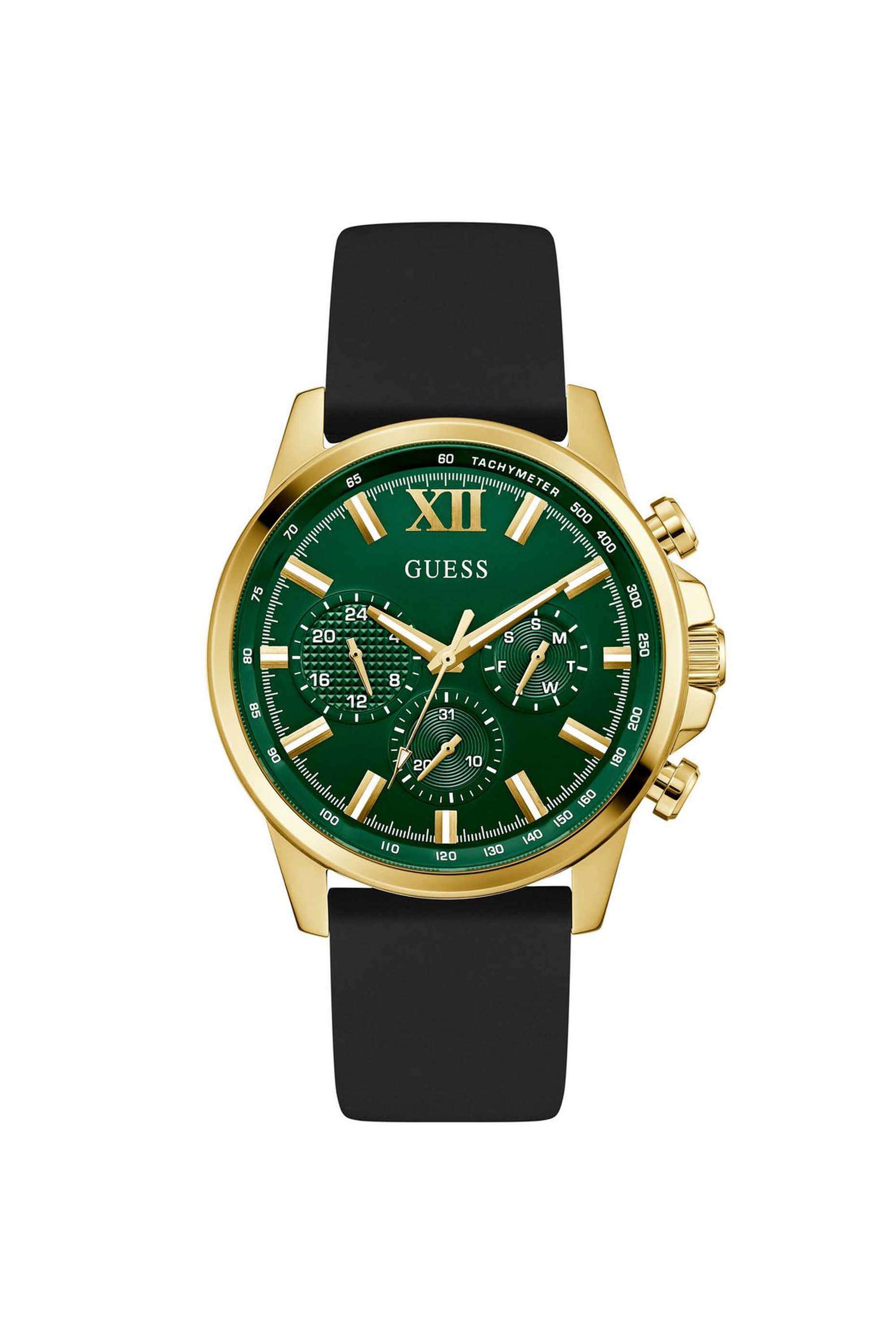 Dress-44-mm-Green-Dial-Silicone-Analogue-Watch-For-Men---GW0913G4