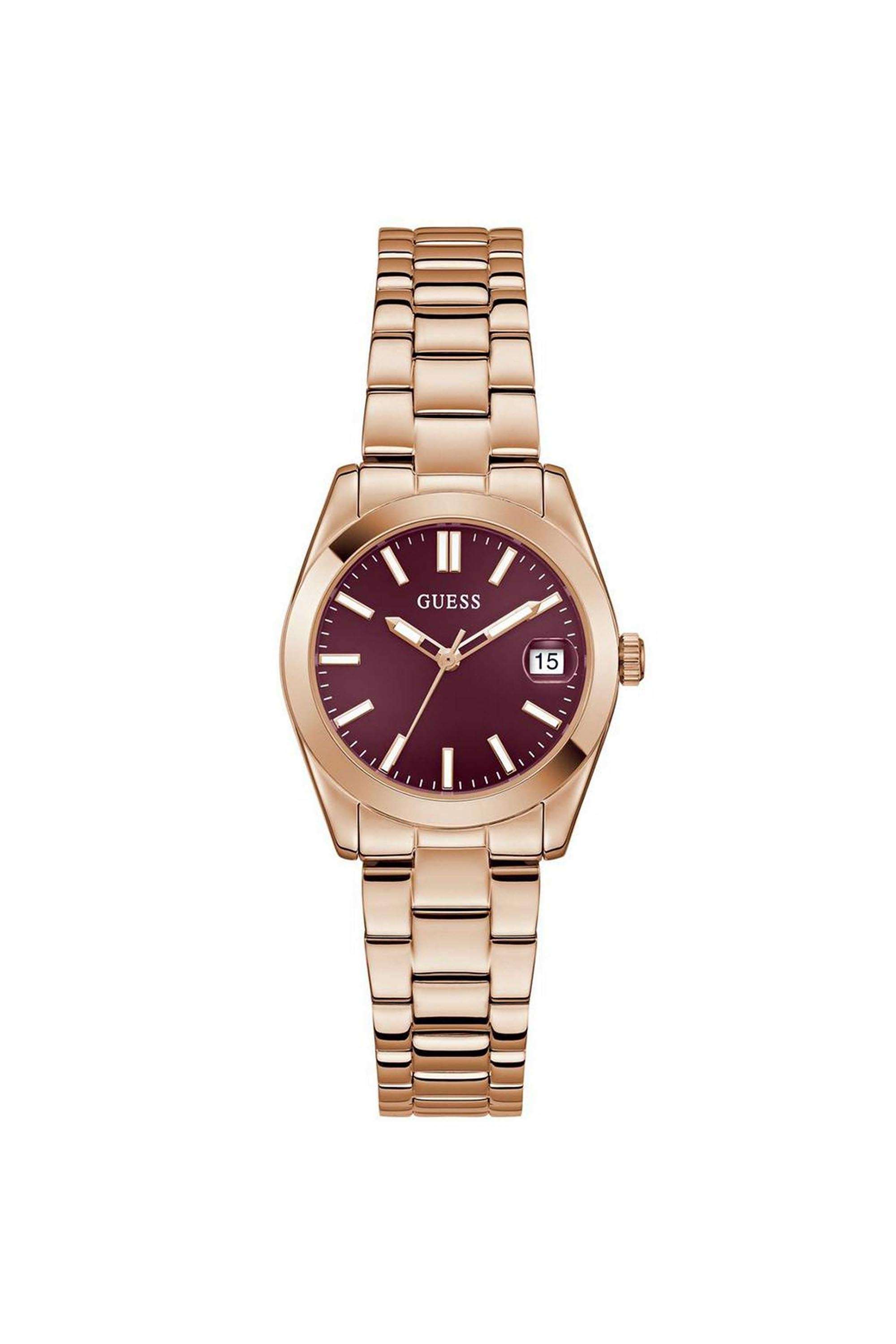 Alice-Women-s-32-mm-Analog-Quartz-Watch-Red-Dial-with-Rose-Gold-Recycled-Steel-Strap-(W0934L5)