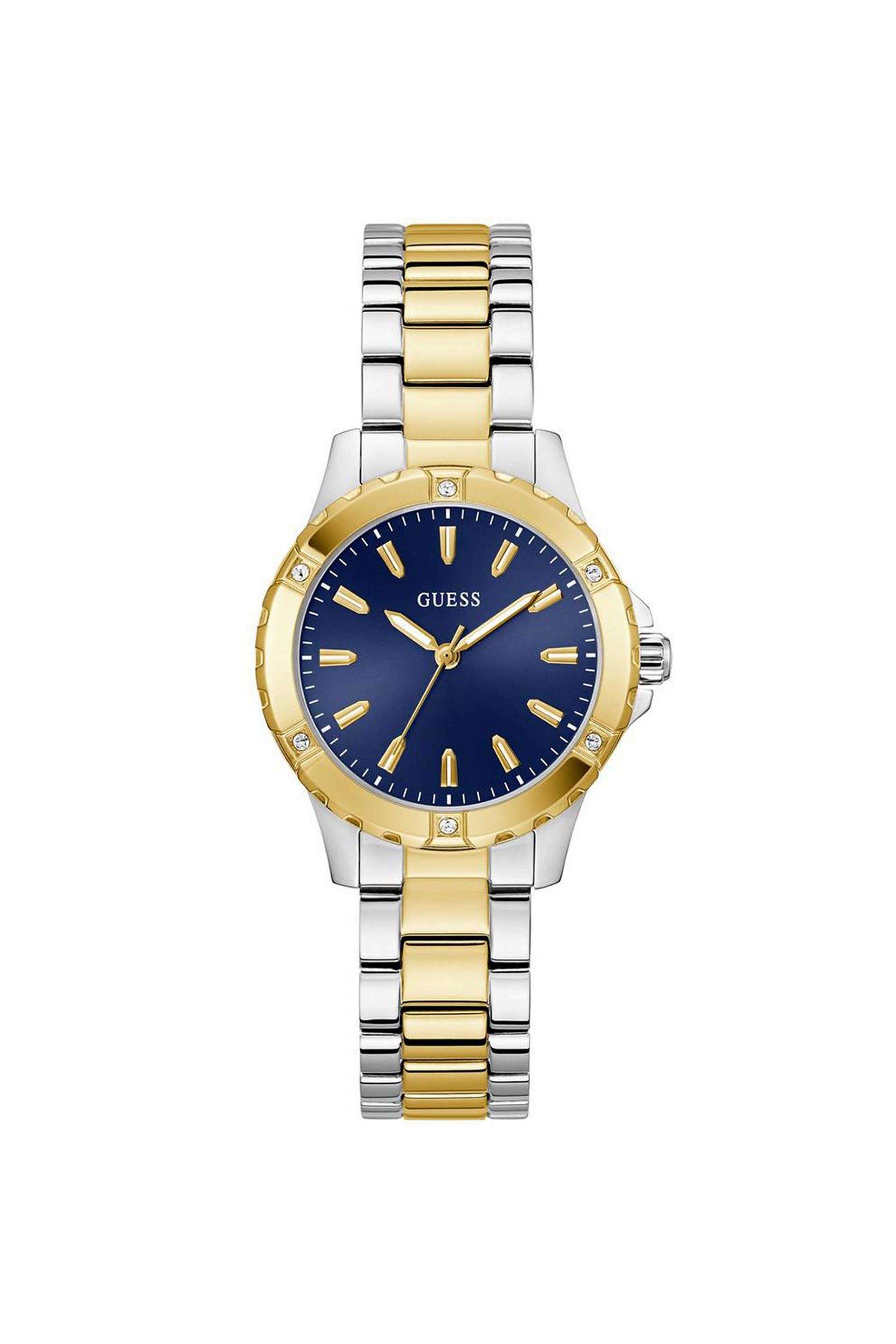 Mist-Women-s-35-mm-Analog-Quartz-Watch-Blue-Dial-with-Two-Toned-Stainless-Steel-Strap-(W0948L5)