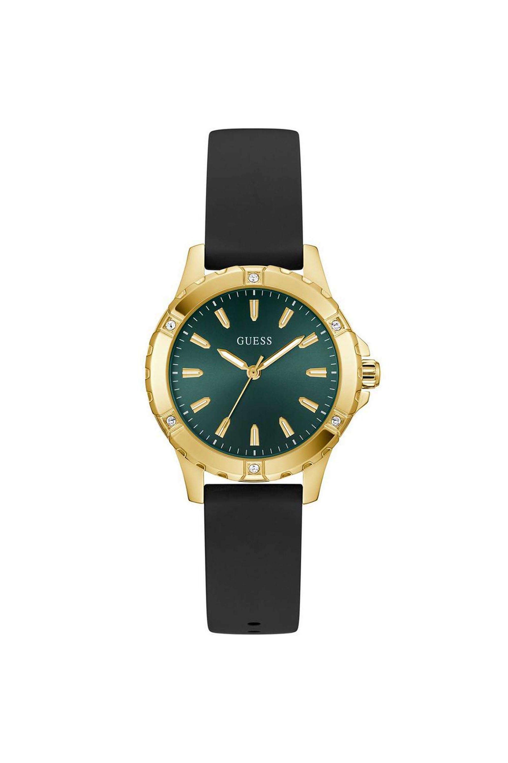 Mist-Women-s-35-mm-Analog-Quartz-Watch-Green-Dial-with-Black-Silicone-Strap-(W0949L2)