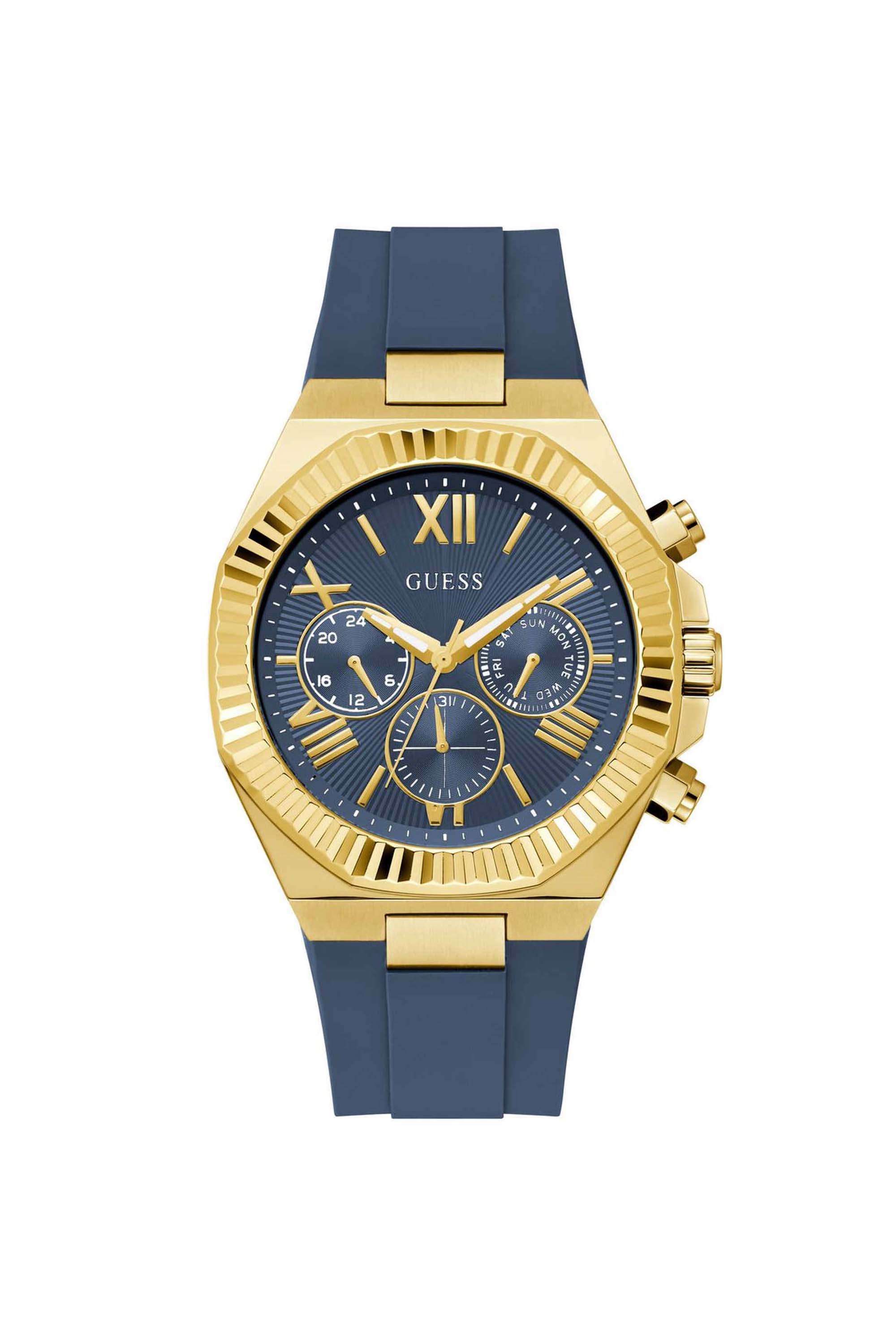 Dress-44-mm-Blue-Dial-Silicone-Analogue-Watch-For-Men---GW1011G2